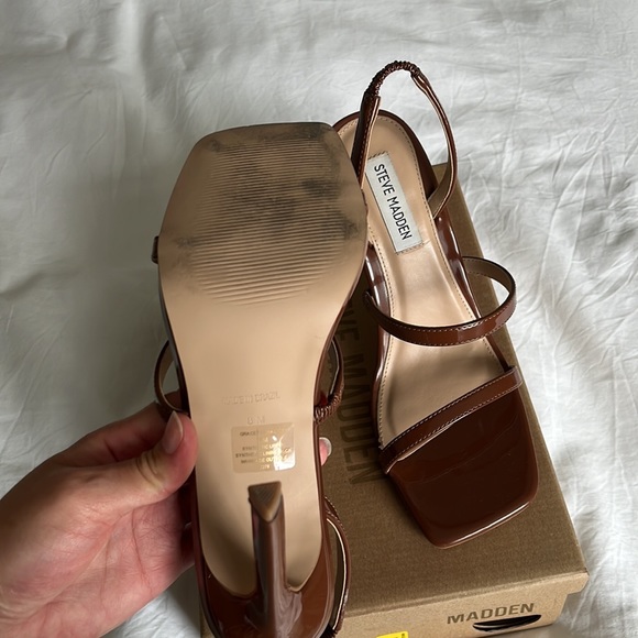 Steve Madden Gracey Cognac Pat Heel size 8 - Picture 4 of 6